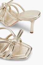 LEATHER BOW HEELED SANDAL LEATHER BOW HEELED SANDAL