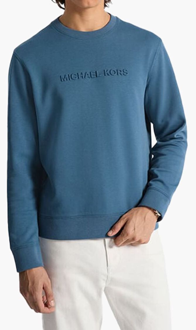 Logo Embossed Cotton Blend Sweater