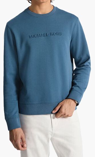 Logo Embossed Cotton Blend Sweater