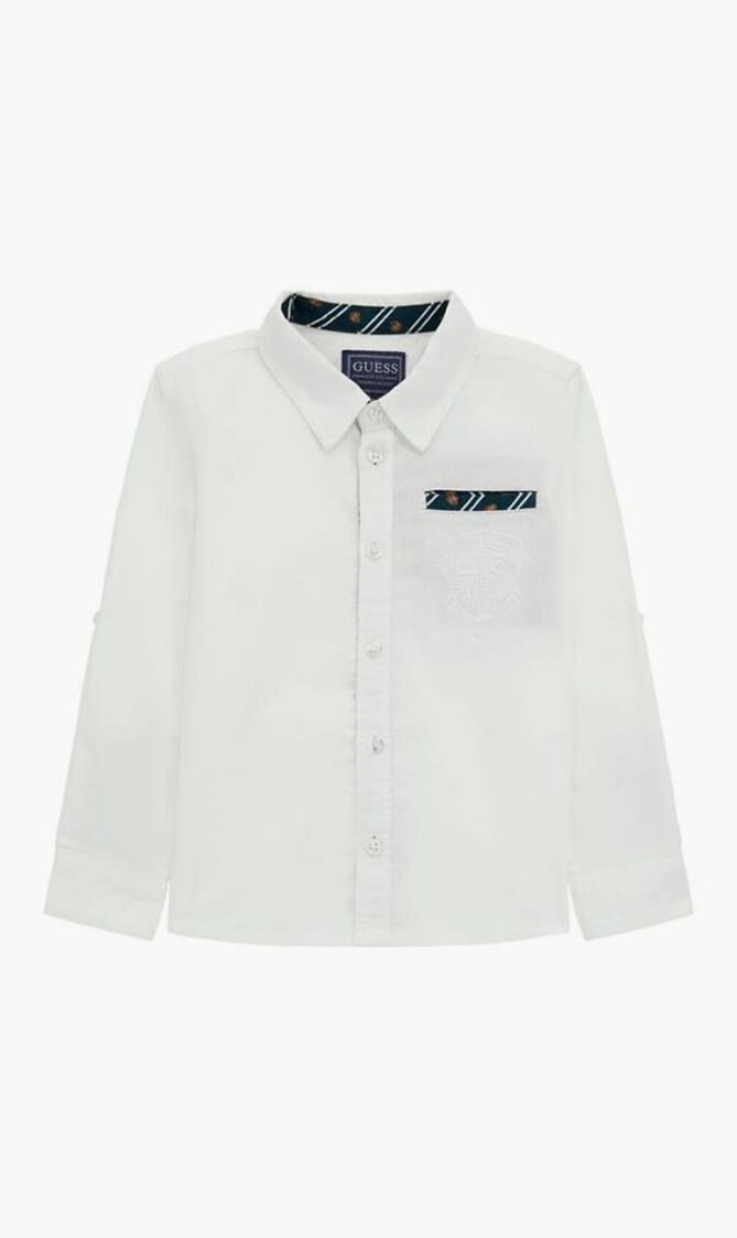 Shirt with Embroidered Logo Accent