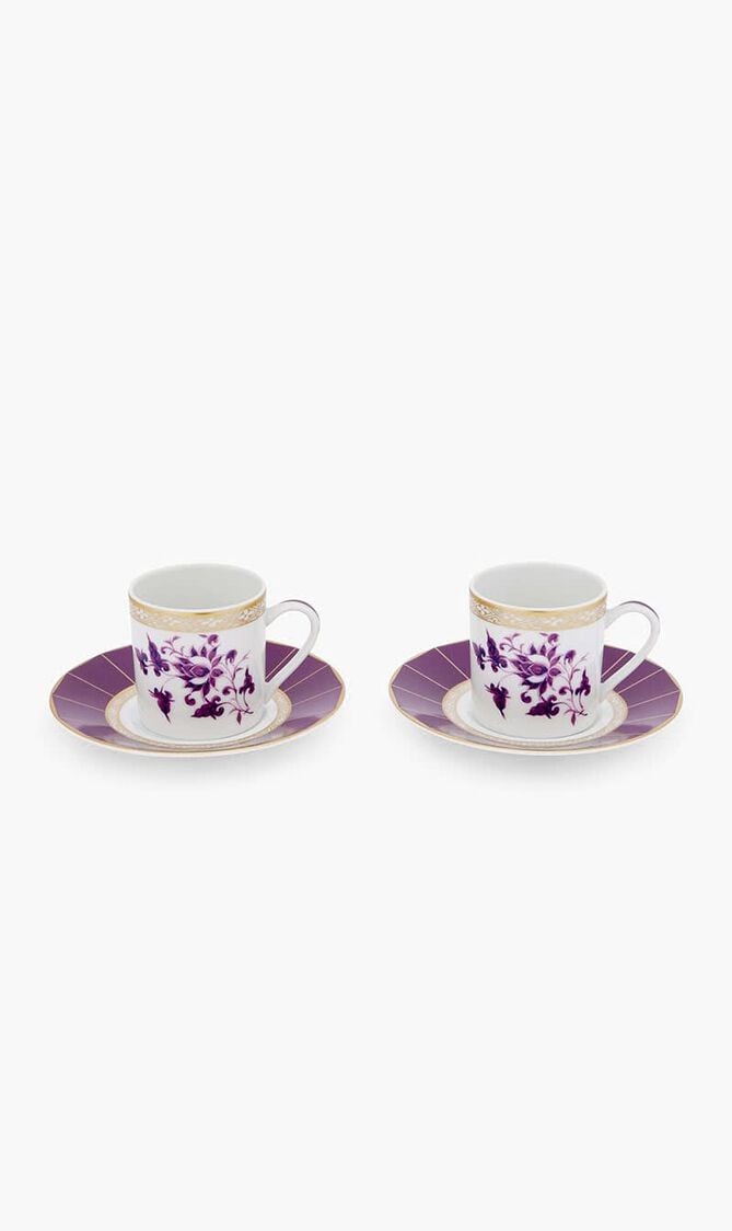 Coffee Cup & Saucer  Set Of 2