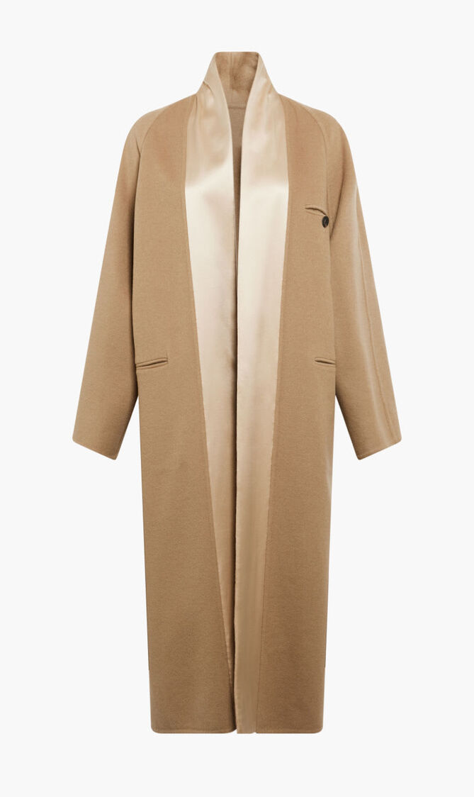 BRUSHED SPLITTABLE WOOL DUST COAT
