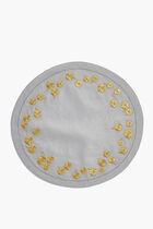 Golden Clover Round Placemat, Pearl
