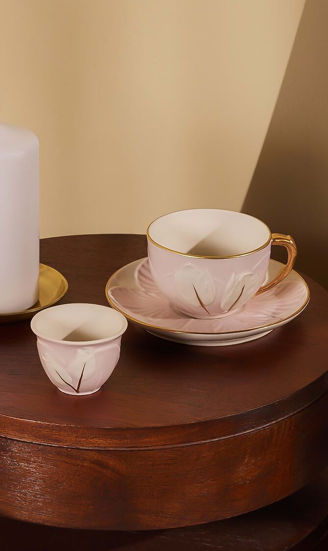 Tulip Arabic Coffee Cup Pink