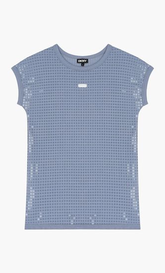 Girls Blue Sequin Dress