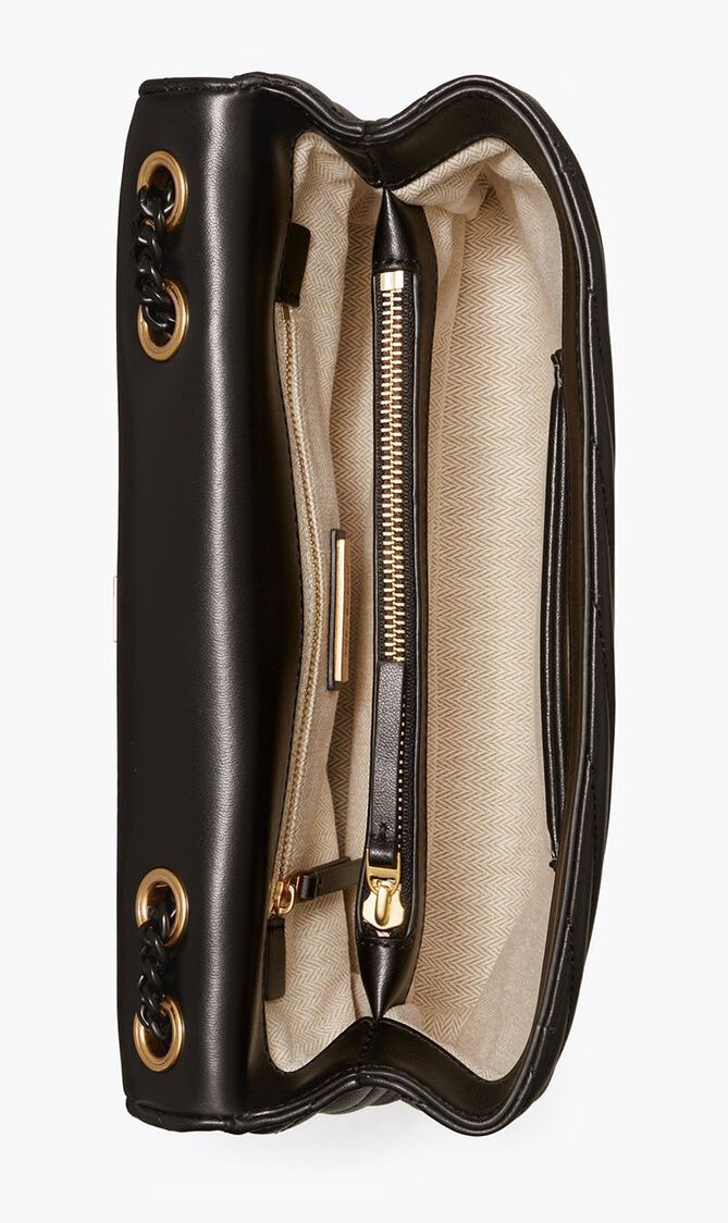 KIRA CHEVRON POWDER COATED CONVERTIBLE SHOULDER BAG