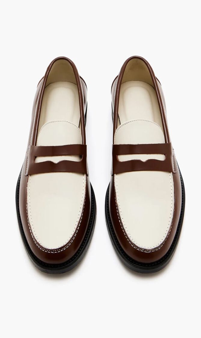 WILDE CHESTNUT X WHITE PENNY LOAFER