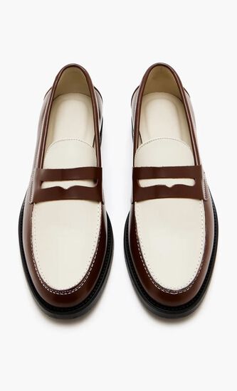 WILDE CHESTNUT X WHITE PENNY LOAFER