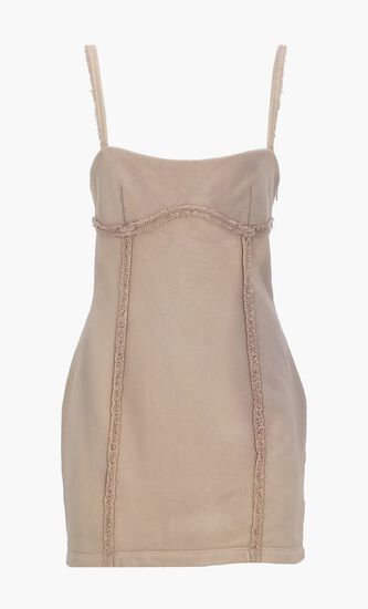 LAUNDRY FLEECE MINI DRESS NUDE NUDE