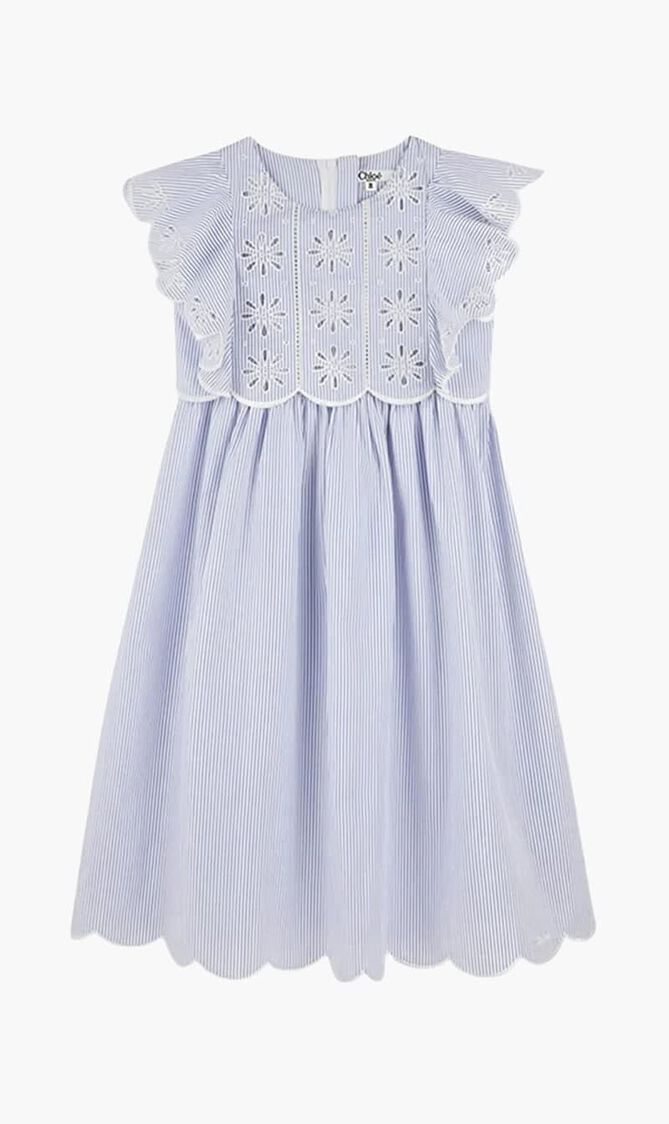 Broderie Anglaise Striped Dress