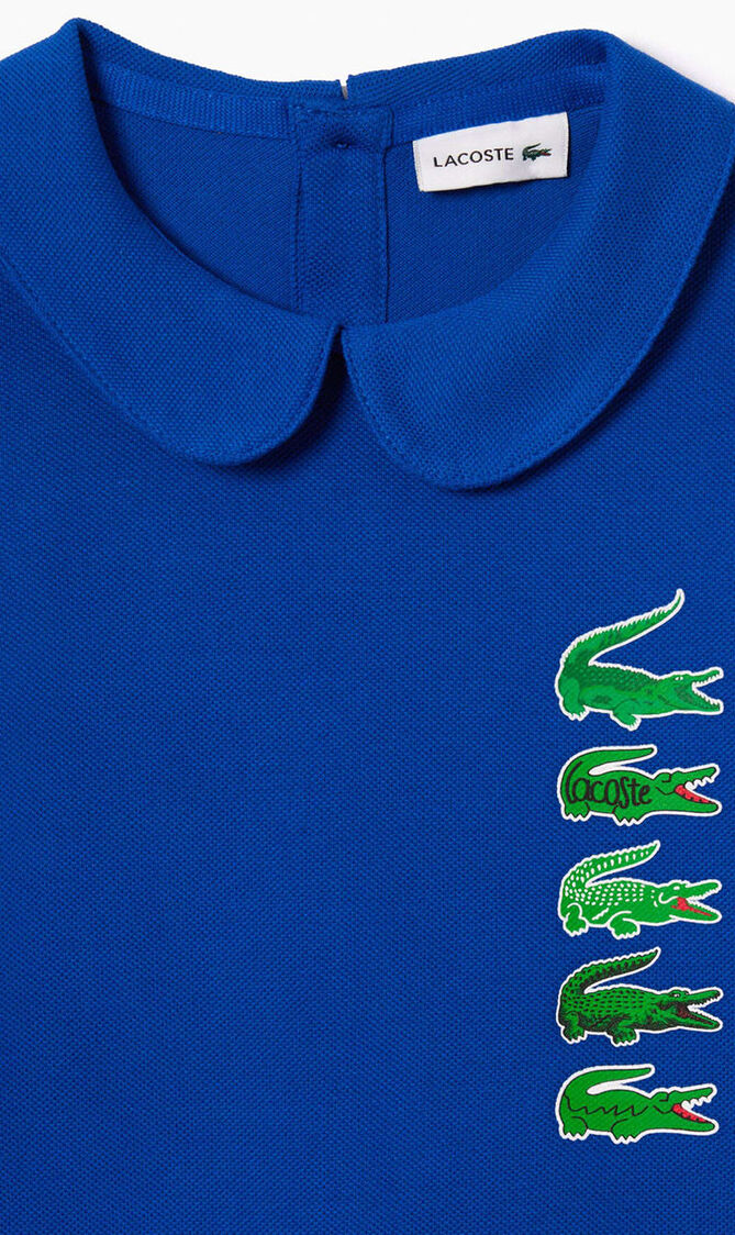 Back Closure Crocodile Polo Dress