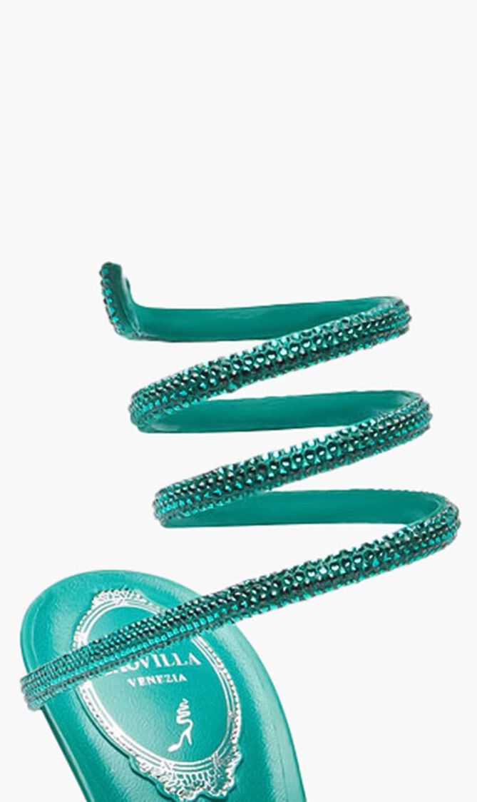 Jeweled Cleo Emerald Heels