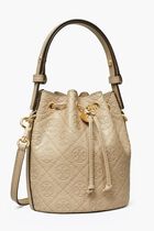 T Monogram Leather Mini Bucket Bag