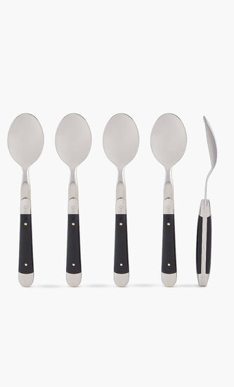 Set of 6 - Black Handle Coffee Spoons