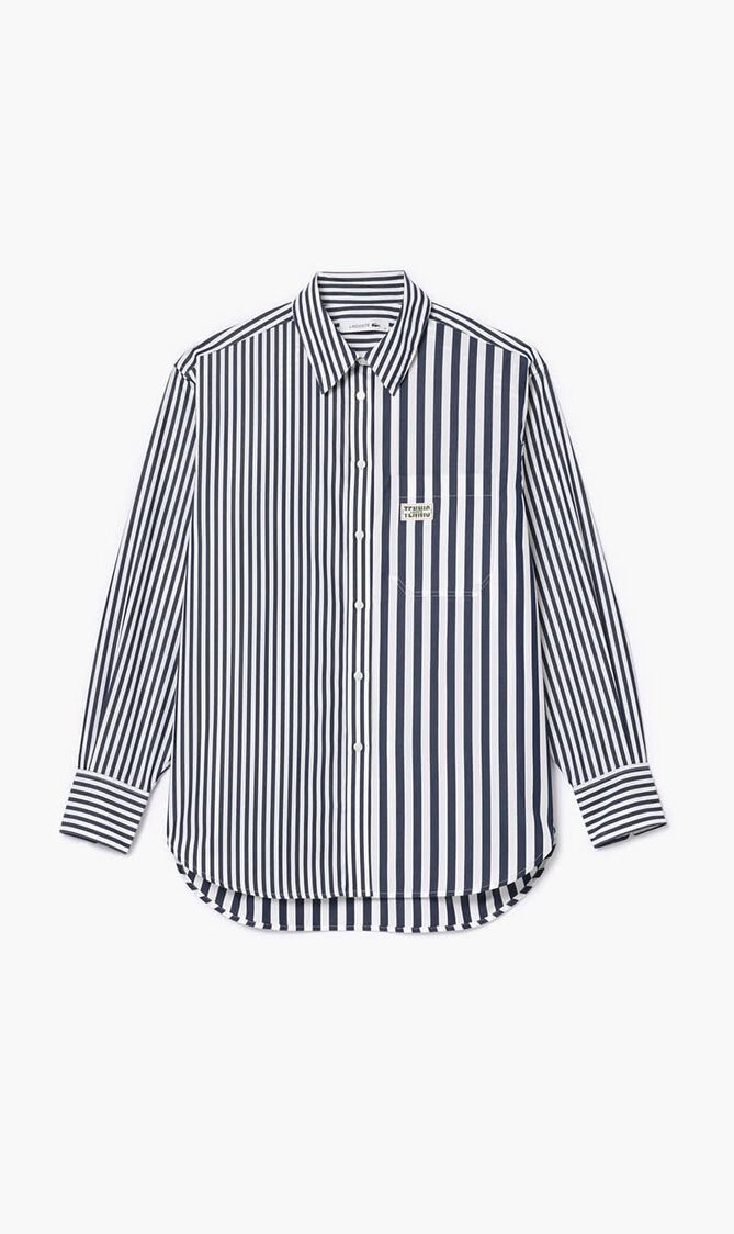 Lacoste X Bandier Striped Cotton Poplin Shirt