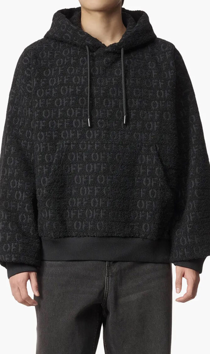 OFF AO BOUCL OVER HOODIE BLACK NO COLOR