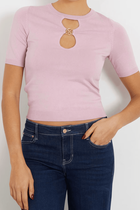 RYLEE RN SS CUT-OUT TOP SWTR