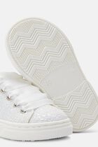 LACE UP GLITTER FABRIC SNEAKERS