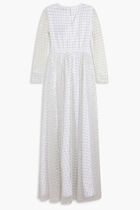 WHITE GRID SEQUIN MAXI DRESS