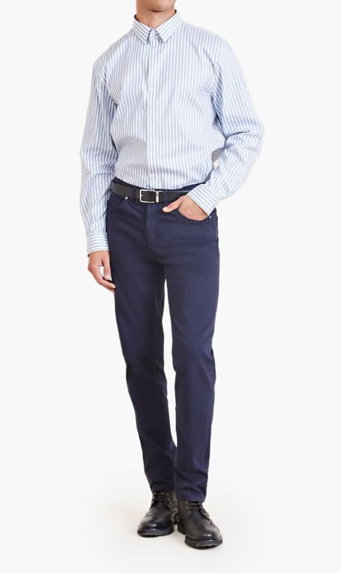 JOE IT COLLAR NOTCHE - DOUBLE FACE STRIPED POPELINE