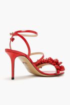 PUFFY HEART RED PATENT LEATHER SANDALS