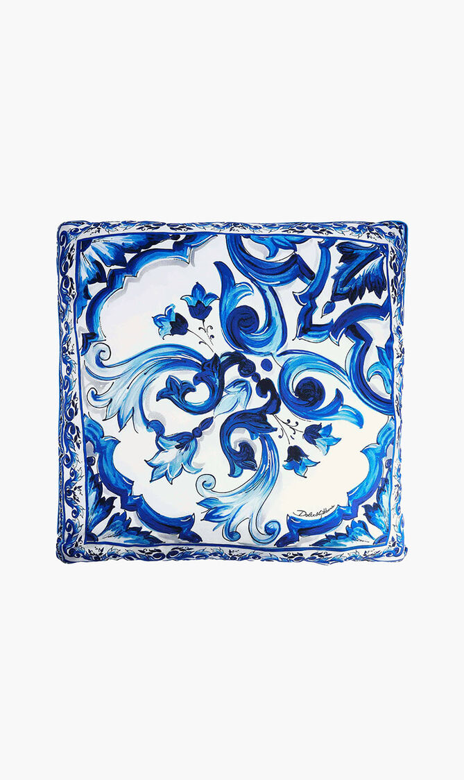 Blu Mediterraneo Fiore Piccolo Silk Twill Pillow