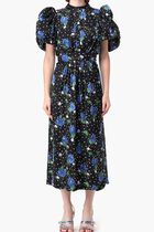 SATIN PUFF SLEEVE DRESS