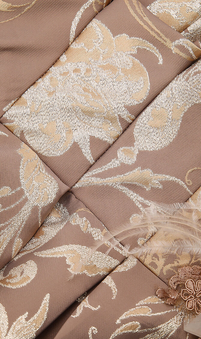 Straight Across Pleated Ball Gown