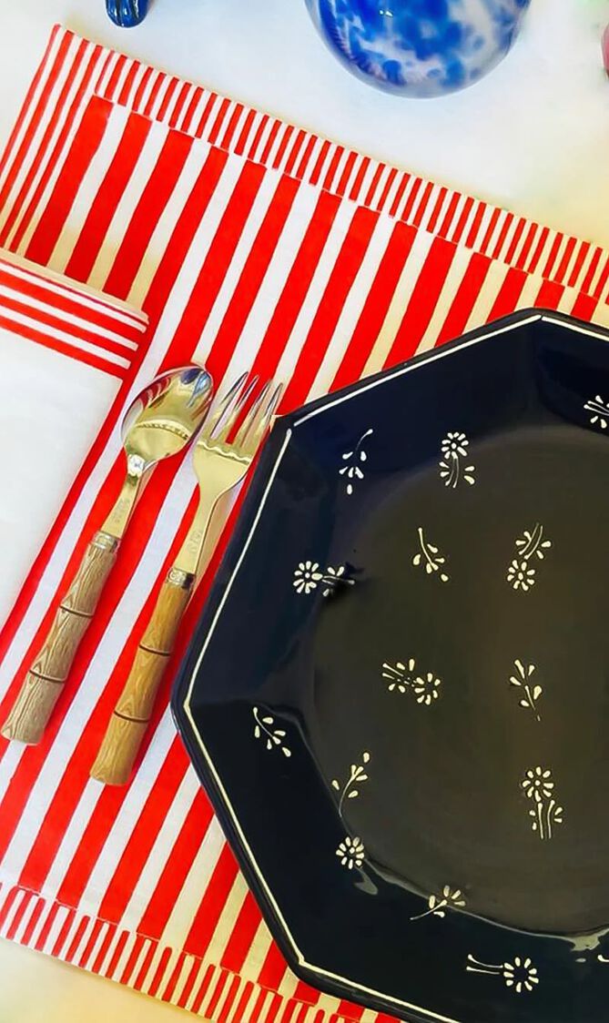 Striped Placemat, Tomato Red