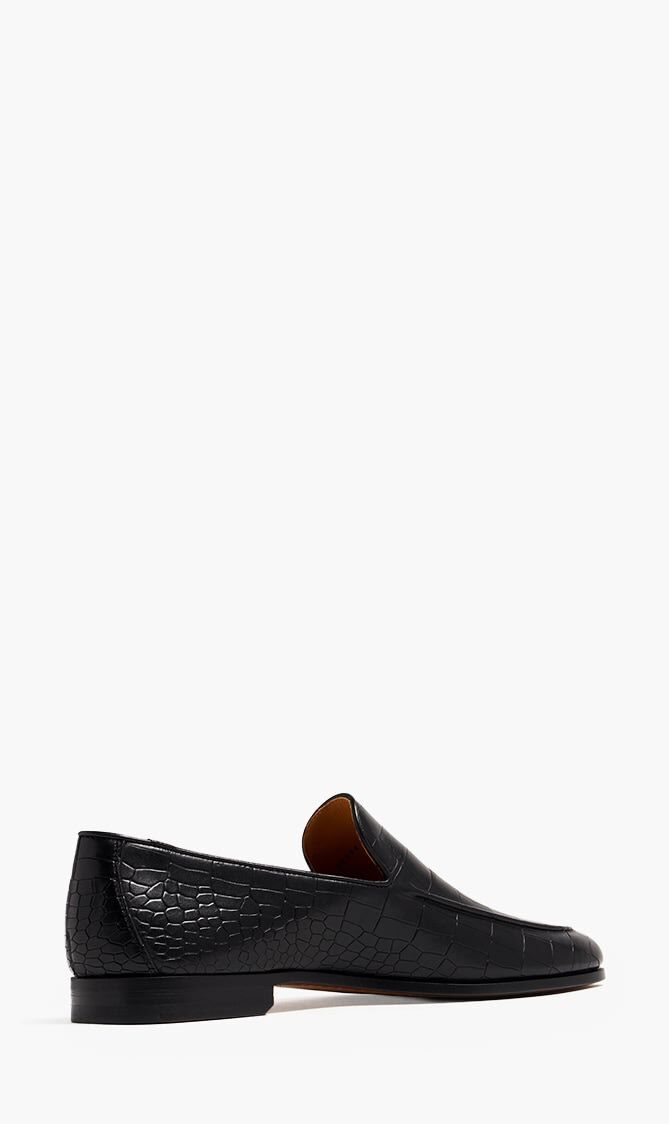 Alligator Effect Leather Loafers