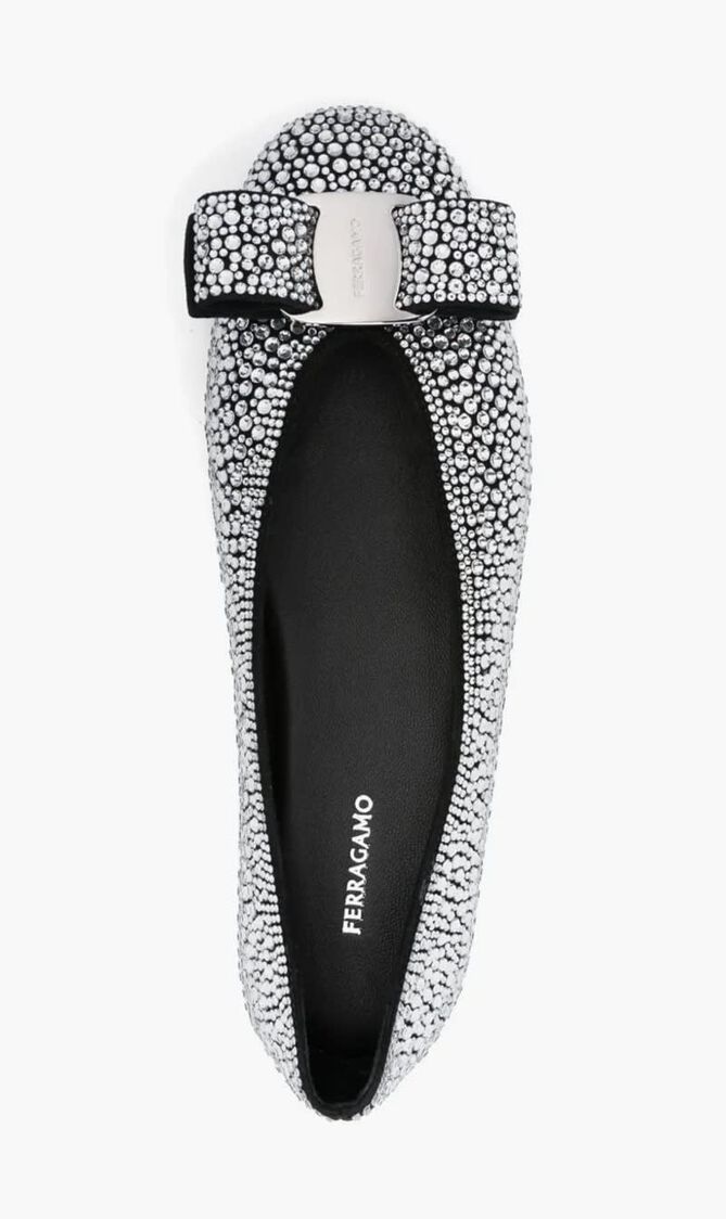 crystal-embellished ballet flat