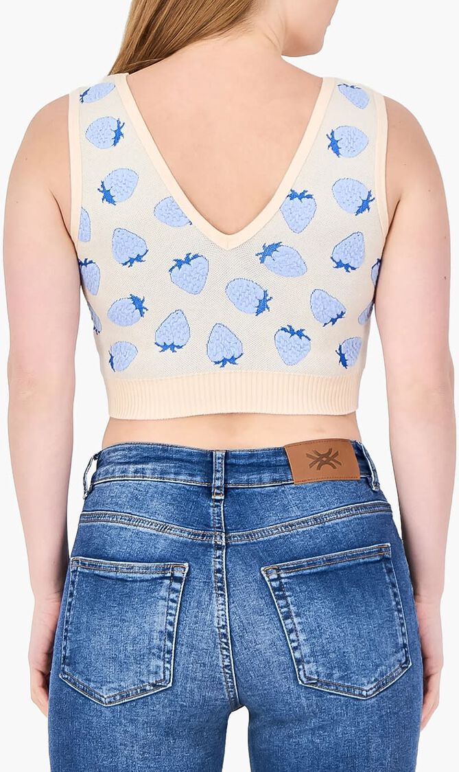 V Neck Embroidered Sleeveless Tank