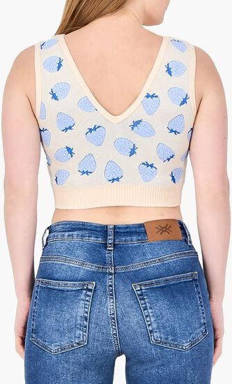 V Neck Embroidered Sleeveless Tank
