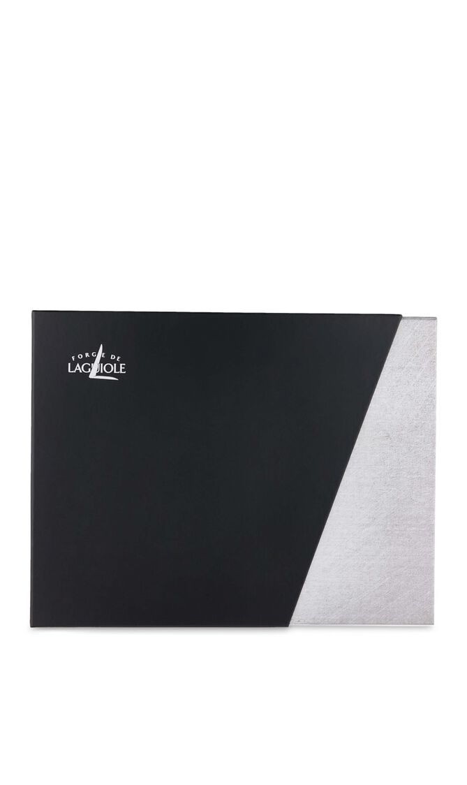 FDL SET OF 6 TABLE KNIVES, BLACK COMPRESSED FABRIC HANDLE, 2 BOLSTERS