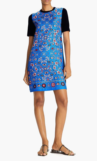 Silk Front Sweater Dress