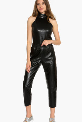 Relaxed Eco-Leather Pants