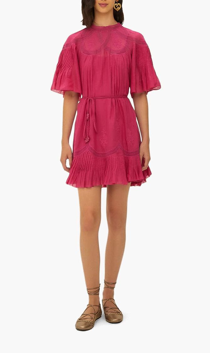 Short Sleeve Ruched Mini Dress