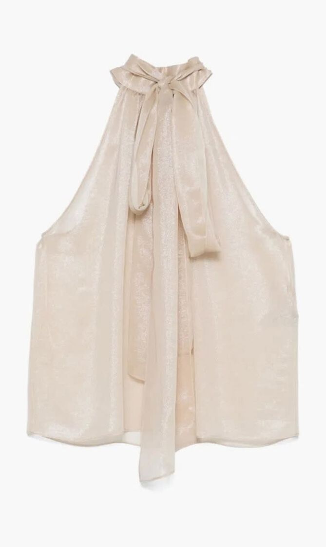 Blouse with Bow Collar