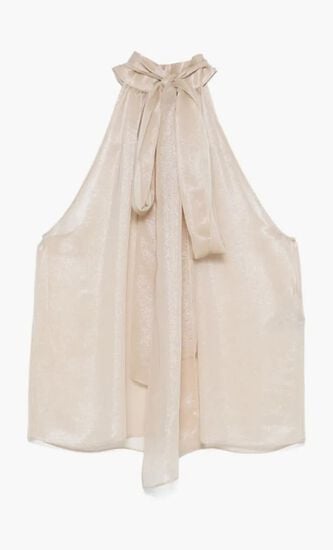 Blouse with Bow Collar