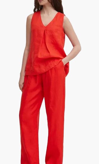 Sleeveless Blouse in Pure Linen