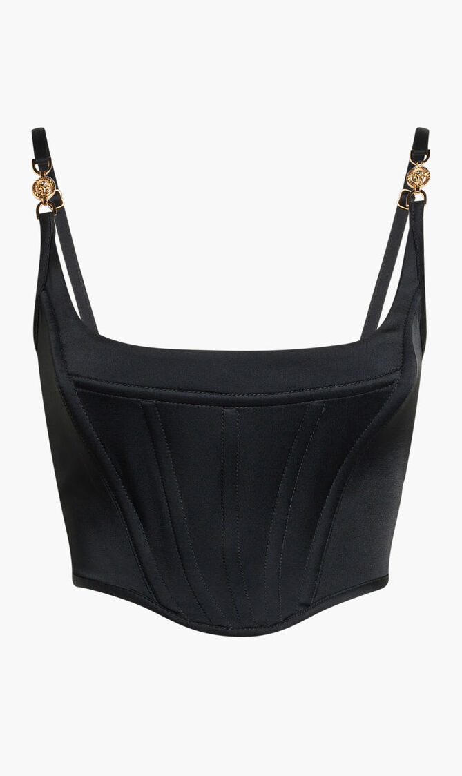 CORSET TOP BRALETTE SL CROP SATIN SOLID