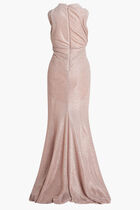LONG DRESS - PLEATED METALLIC VOILE