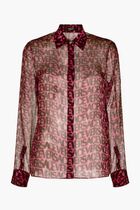 Logo Print Semi Sheer Silk Shirt