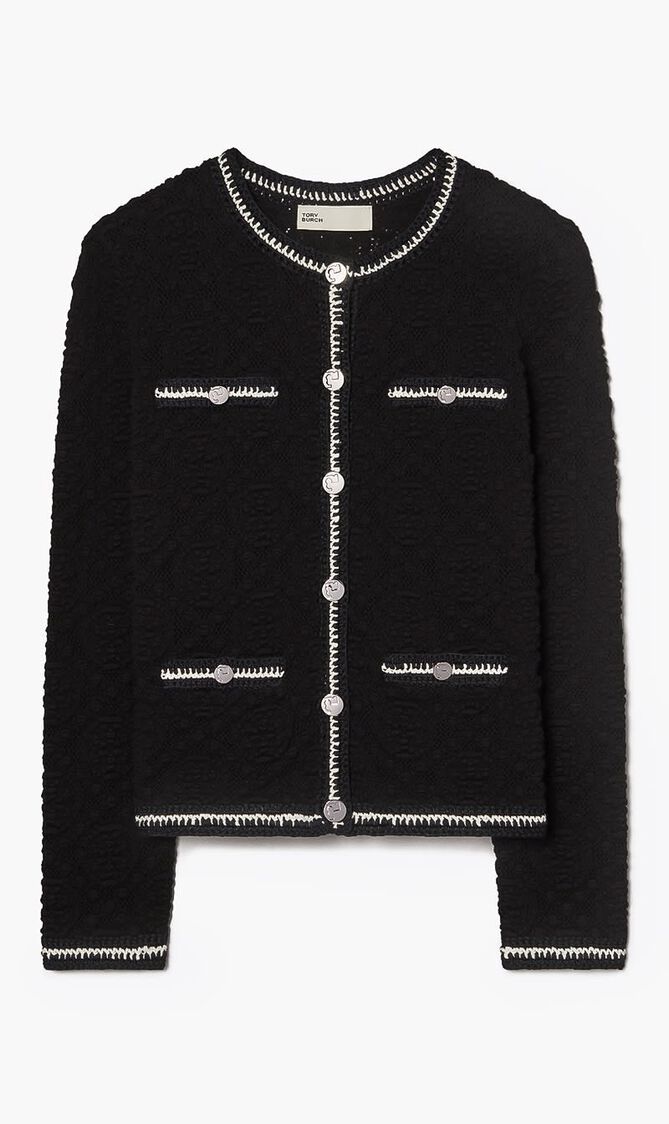 KENDRA LOGO LACE CARDIGAN