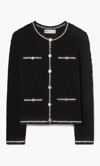 KENDRA LOGO LACE CARDIGAN