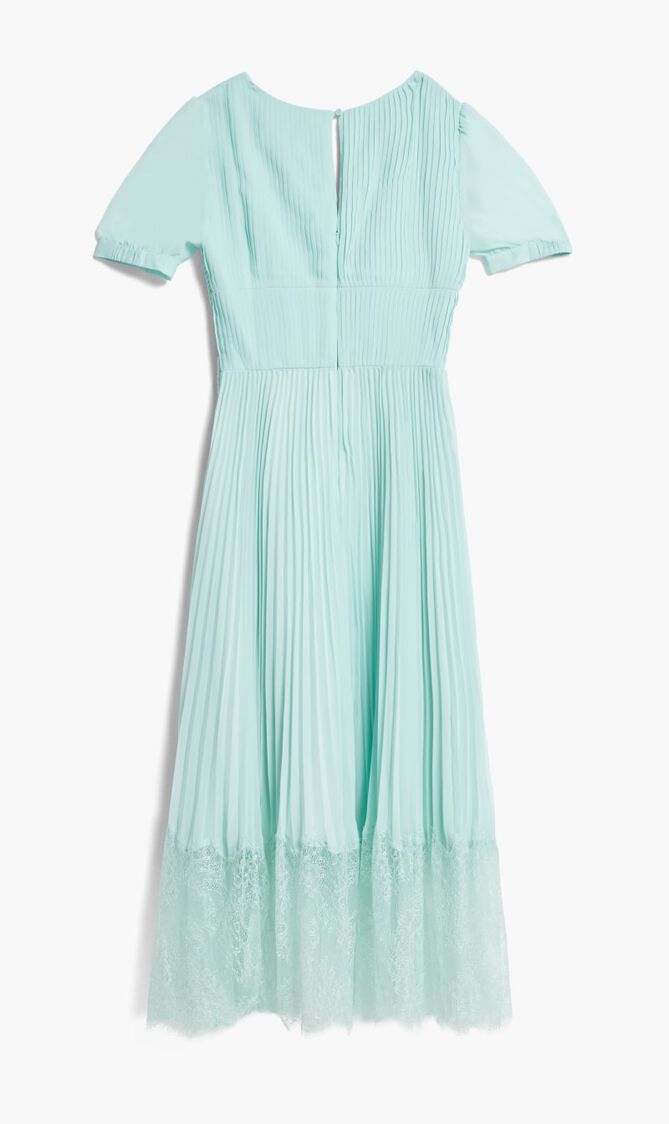 BLUE CHIFFON CROSSOVER MIDI DRESS