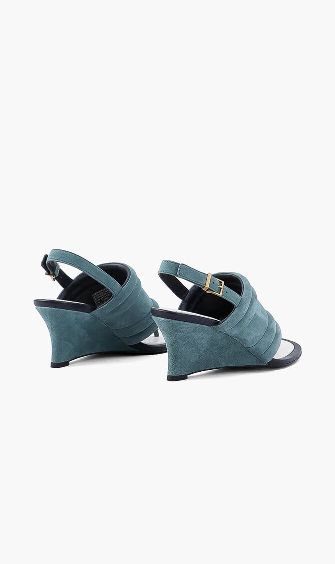 Puffy Wedge Suede Sandals