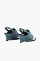 Puffy Wedge Suede Sandals