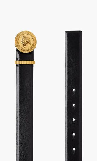 Gold Buckle Medusa Belt