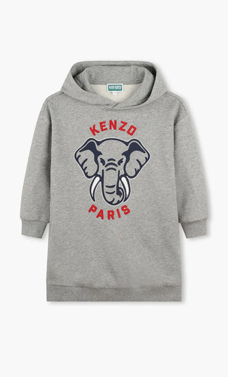 Elephant Print Hoodie Dress